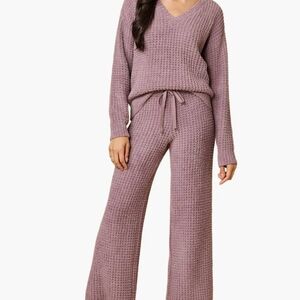 Softies Waffle Marshmallow V-Neck With Long Pant Lounge Set SIZE L